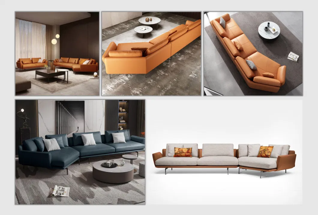 Zode Section Modern Sofa Set Furniture Sectionals Chesterfield Corner L Shaped Living Room PU Leather Sofa